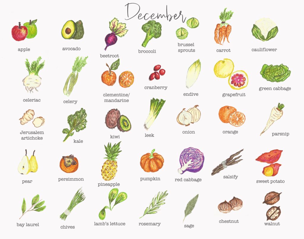 Fruits et legumes de decembre